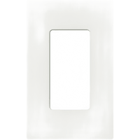 Placa de pared sin tornillos visibles de 1 espacio (1 gang), acabado satinado color Snow, para atenuadores y controles Lutron de apertura estilo designer