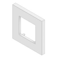 Embellecedor para Caja Europea / Dimensiones 84x84x8 mm Externas / ABS Antimicrobiano / Blanco con Efecto de Contraste / Colocación Fácil y Rápida
