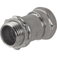 Conector Recto Compresión de Acero Galvanizado para Pared Delgada de 1" .