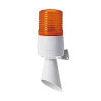 Luz de Señal con Buzzer Incorporado a 95 dB , LED Fijo e Intermitente, color Ámbar a 110 VCA