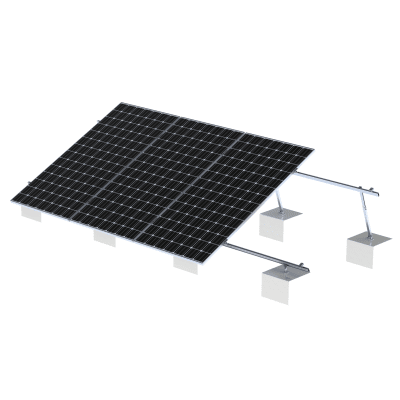 Sistema de Montaje Solar VEKTOR21 / Estructura Ajustable Aluminio AL6005-T5 / Patas Frontales y Ajustables / Ángulos 10°-30° / Torque 11-13 Nm