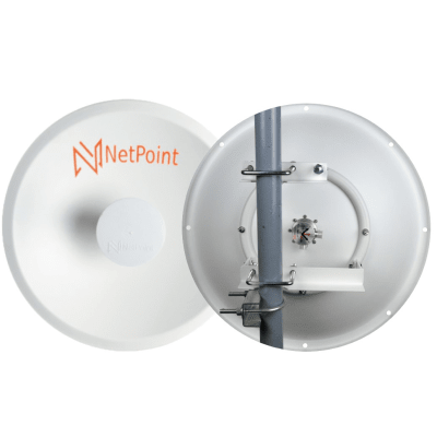 1 Antena Direccional Dual-Polaridad MLO Alto Rendimiento / diámetro  de 39.6 cm / 4.9-7.2 GHz / Ganancia 27 dBi / SLANT de 45 ° o 90 °  / Conector N-Hembra / Montaje, jumpers y radomo incluidos.