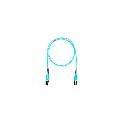 Jumper de Fibra Optica Multimodo 50/125 OM4, LC-LC Duplex, OFNR (Riser), Color Aqua, 30 Metros (98.43 Pies)