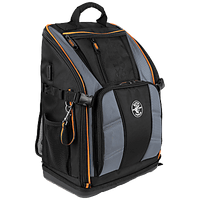 Mochila Profesional para Herramientas / 27 Bolsillos / Acceso Rápido y Estación de Trabajo / Base Moldeada Ancha / Interior Naranja / USB-C / Soporte para Lámpara