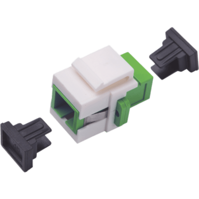 Acoplador Keystone de Fibra Óptica Monomodo SC/APC Simplex a SC/APC