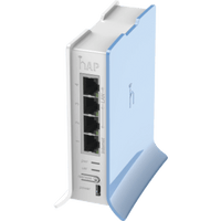 (hAP lite TC) 4 Puertos Fast Ethernet, Wi-Fi 2.4 GHz 802.11 b/g/n y base tipo Torre