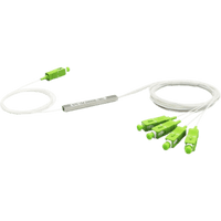 Splitter (Divisor Óptico) tipo PLC, de 1x4, conectores SC/APC