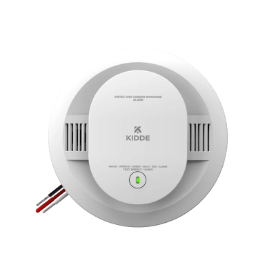 Alarma combinada de humo y monóxido de carbono, cableada a 120V CA con respaldo de batería AA, interconectable, paquete de 6