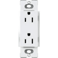 Tomacorriente dúplex Claro de 15 A, 125 V, estilo decorador de perfil delgado, color blanco