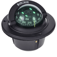 Brújula de Navegación Marítima Ritchie F-50 / Montaje Flush / Dial 2 3/4" (70 mm) / Iluminación Nocturna Verde / DirectiveForce Magnets / Construcción Compuesta Alta Temperatura / 100% Reparable
