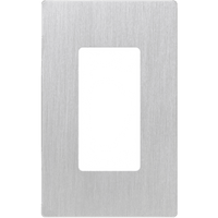 Placa de pared Claro de 1 espacio sin tornillos visibles, acabado en acero inoxidable, para atenuadores y controles Lutron Maestro, Diva, Skylark y control Pico