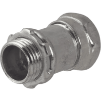 Conector Recto Compresión de Acero Galvanizado para Pared Delgada de 1 1/4".