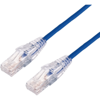 Cable de Parcheo Slim UTP Cat6A - 2 Metros (6.56 Pies) Azul, Diámetro Reducido (28 AWG)