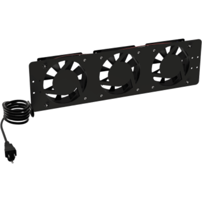Kit de 3 Ventiladores 110 Vca (12 x 12 cm) con Clavija para Gabinete de Piso
