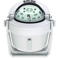 Brújula de Navegación Marítima Ritchie B-51W / Montaje en Bracket / Dial 2" (51 mm) / Iluminación Nocturna Verde / DirectiveForce Magnets / Construcción Compuesta Alta Temperatura / 100% Reparable