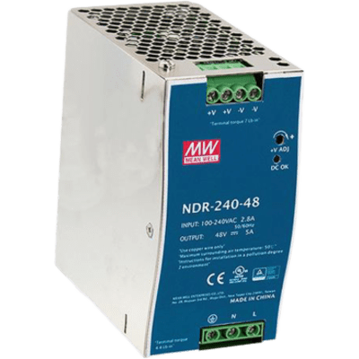 Fuente de Poder Industrial de 240W, salida 48Vcc, 5A, para montaje Riel Din