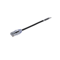 Cable de Parcheo TX6, UTP Cat6, Diámetro Reducido (28AWG), Color Negro, 20 cm (7.87 pulgadas)