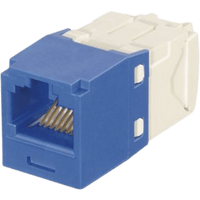 Conector Jack RJ45 Estilo TG con Llaveado Azul, Mini-Com, Categoría 6, de 8 Posiciones y 8 Cables