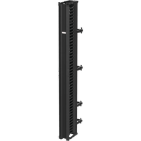 Organizador Vertical CableTek, Doble (Frontal y Posterior), Para Rack Abierto de 45 Unidades, 6 in de Ancho, Color Negro