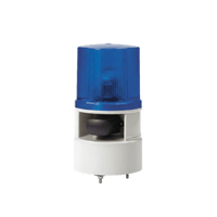 Luz de advertencia color Azul con sirena incorporada con 5 tonos máx. 105 dB en 110-220 VCA
