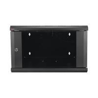 Gabinete de Pared Desarmado / 6U / 19 Pulgadas / 600 x 550 x 382 mm / Cristal Templado 5 mm / Carga Estática 60 kg / Acero SPCC RAL 9004 / IP20 Interior / RoHS