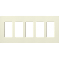 Placa de pared Satin Colors de 5 espacios sin tornillos visibles, color biscuit, para atenuadores, switches y controles Pico