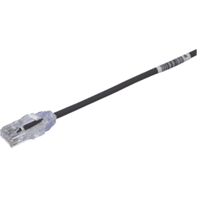 Cable de Parcheo TX6, UTP Cat6, Diámetro Reducido (28AWG), Color Negro, 20.2 cm (8 Pulgadas)