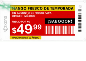 Etiqueta de Estantería Electrónica ESL ZKE21B / Pantalla EPD 2.13 Pulgadas / Resolución 122x250 Píxeles / 4 Colores (Negro Blanco Rojo Amarillo) / BLE 5.0 con Encriptación AES-128 / Batería 5 Años / NFC / C