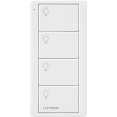 Control remoto inalámbrico Pico de 4 botones para 3 escenas de iluminación y apagado, batería de 10 años, para Caseta Wireless, RA2 Select, RadioRA y HomeWorks