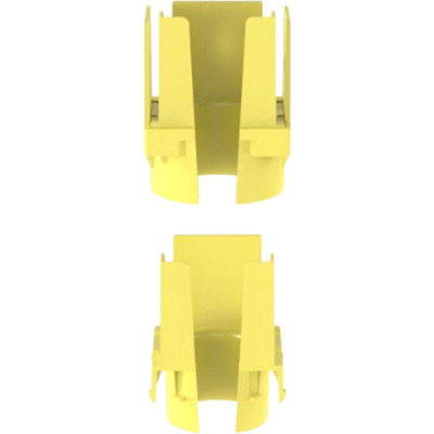 Tapa con 1 Salida a Tubo Corrugado de 1.5in (38mm), Para uso con Canaletas 2X2 FiberRunner™, Color Amarillo
