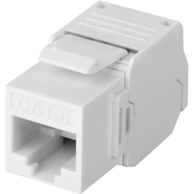 Módulo Jack Keystone Cat6 (Toolless), con Terminación en Ángulo 180 - Color Blanco, Compatible con Faceplate y Patchpanel Linkedpro