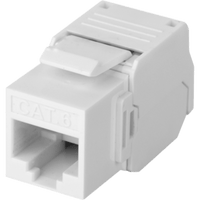 Módulo Jack Keystone Cat6 (Toolless), con Terminación en Ángulo 180 - Color Blanco, Compatible con Faceplate y Patchpanel Linkedpro