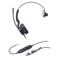Diadema Alámbrica Yealink UH44 Mono USB-C/A Certificada con Microsoft Teams