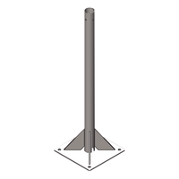 Mástil de Telecomunicaciones / 5 m (16.4 ft) / Tubo 2" Cédula 30 / Acero A36 / Galvanizado en Caliente / Placa Base 30 x 30 cm