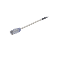 Cable de Parcheo TX6, UTP Cat6, Diámetro Reducido (28AWG), Color Blanco Mate, 3.35 Metros (11 Pies)