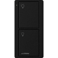 Control Pico inalámbrico de 2 botones para encender y apagar iluminación en sistemas Lutron como Caseta Wireless y RadioRA 2, color Midnight satinado