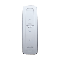 Control remoto 1 canal para motores de persiana Somfy con señal inalámbrica, instrucciones: sube, baja y detener, con posición favorita programada.