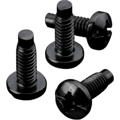 Kit de 20 Tornillos #10-32 x 0.75, Para Uso con Rieles de Tornillo Directo o Tuerca Enjaulada, de Acero, Color Negro