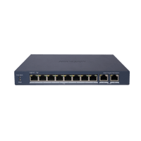 Switch Gigabit PoE+ / Administrable / 8 Puertos Gigabit PoE+ / 2 Puertos Gigabit / Configuración Nube Hik-Partner Pro / Modo Extendido hasta 300 Metros / 110 W