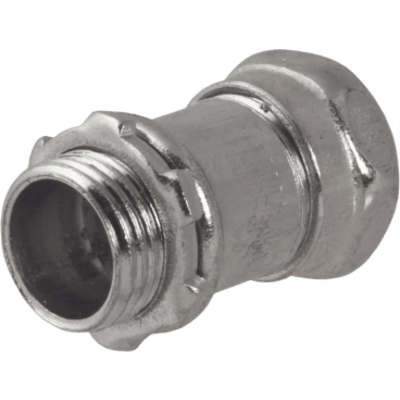 Conector Recto Compresión de Acero Galvanizado para Pared Delgada de 1/2