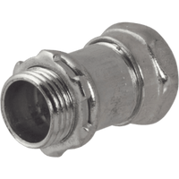 Conector Recto Compresión de Acero Galvanizado para Pared Delgada de 1/2" .