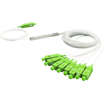 Splitter (Divisor Óptico) tipo PLC, de 1x8, conectores SC/APC