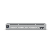 UniFi Switch Pro Max 16 con funciones Capa 3, 16 puertos EtherLight RGB / (4) puertos 2.5 GbE y (12) puertos GbE /(2) puertos SFP+ 10G /con pantalla táctil informativa