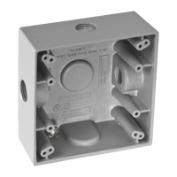 Caja Cuadra de 1/2" a Prueba de  Intemperie/ Cuenta con 3 salidas.
