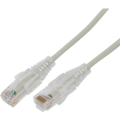 Cable de Parcheo Slim UTP Cat6A - 5 Metros (16.40 Pies) Gris, Diámetro Reducido (28 AWG)