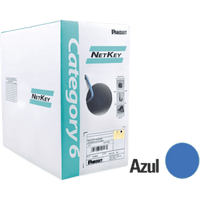 Bobina de Cable UTP 305 Metros (1000 Pies) de Cobre, NetKey, Reelex, Azul, Categoría 6 (24 AWG), 1000Mbps, PVC (CM), de 4 Pares