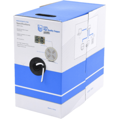 Bobina de Cable UTP Cat5e para Exterior en Color Blanco / 305 Metros (1000 Pies) / Certificada UL / Sin Blindaje