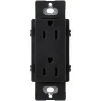 Tomacorriente dúplex de 15 A y 125 V estilo decorador, línea Satin Colors en color Midnight, complemento para controles y placas Lutron; placa se vende por separado