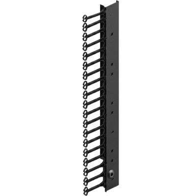 Organizador Vertical de Cables para Rack 45 UR (79 in) / Acero Negro RAL 9005 / Sección 95x208 mm (3.7x8.2 in) / Capacidad 726 Cables / Dedos cada 1.75 pulg / ProLine S1 HOFFMAN