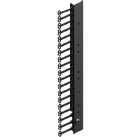 Organizador Vertical de Cables para Rack 45 UR (79 in) / Acero Negro RAL 9005 / Sección 95x208 mm (3.7x8.2 in) / Capacidad 726 Cables / Dedos cada 1.75 pulg / ProLine S1 HOFFMAN